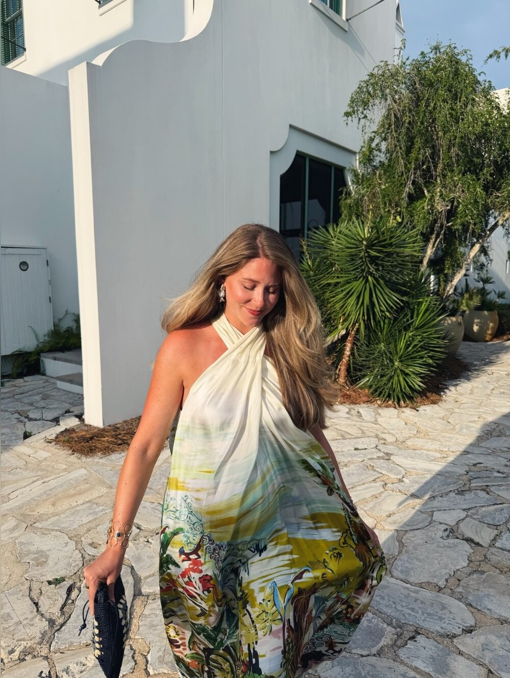 ALEMAIS jungle boogie printed halterneck silk maxi dress - Picture 8 of 14